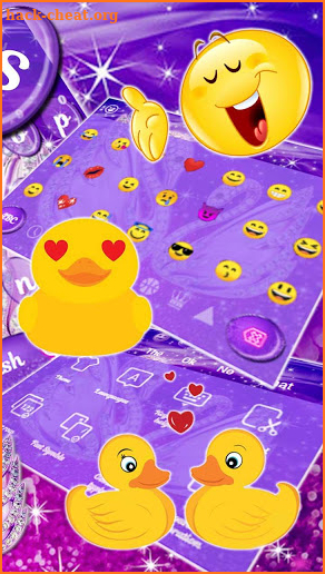 Purple Glittering Swan Keyboard screenshot