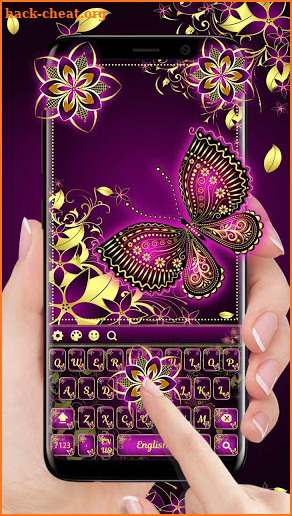Purple Gold Butterfly Keyboard screenshot