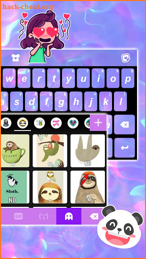 Purple Holographic Keyboard Background screenshot