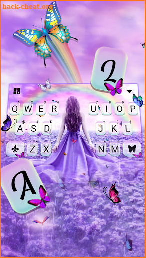 Purple Lavender Girl Keyboard Background screenshot