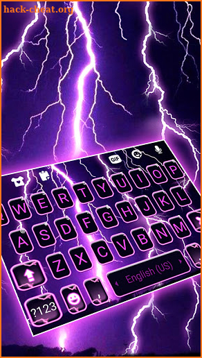Purple Lightning Keyboard Background screenshot