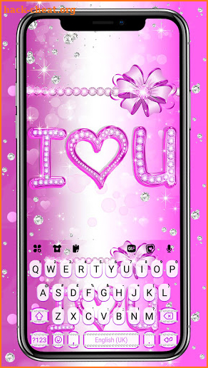 Purple Love Diamond Keyboard Background screenshot