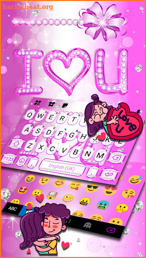 Purple Love Diamond Keyboard Background screenshot