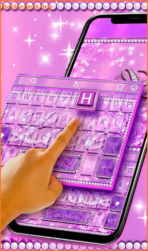 Purple Love Diamond Keyboard Theme screenshot
