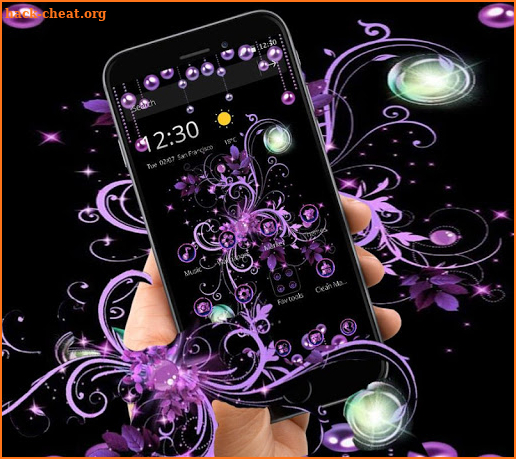 Purple Love Flower Vine Theme screenshot
