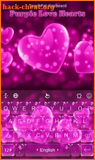 Purple Love Hearts Keyboard Theme screenshot