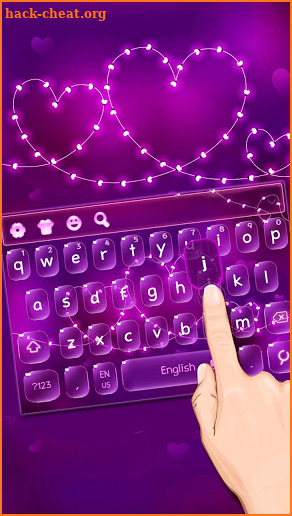 Purple Love Neon Lamp Keyboard Theme screenshot