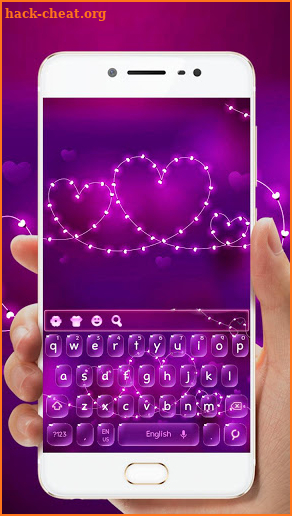 Purple Love Neon Lamp Keyboard Theme screenshot