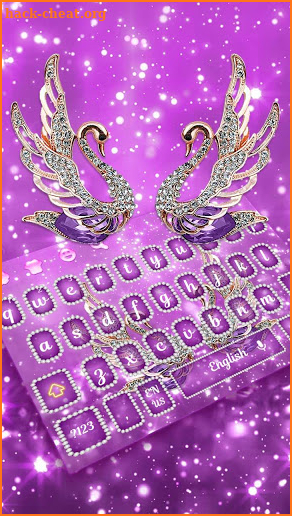 Purple Luxury Diamond Swan Keyboard Theme screenshot