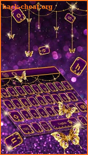 Purple Luxury Golden Butterfly Keyboard Theme screenshot