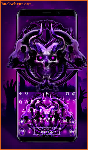 Purple Metal Skull Keyboard Theme screenshot