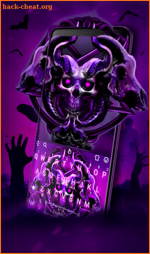 Purple Metal Skull Keyboard Theme screenshot