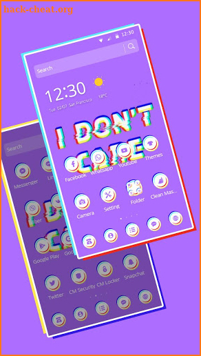 Purple Neon Fashion Words Theme screenshot