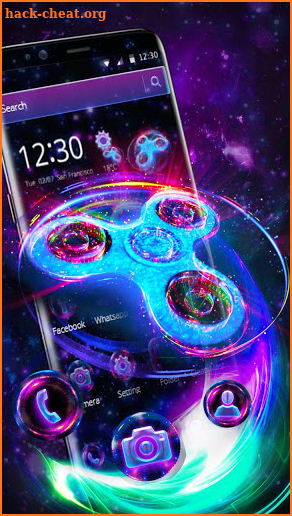 Purple Neon Fidget Spinner Theme screenshot