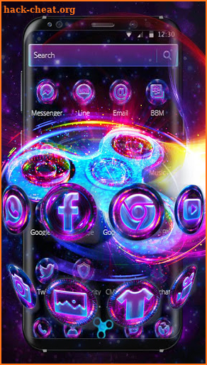 Purple Neon Fidget Spinner Theme screenshot
