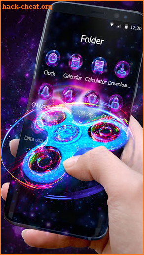 Purple Neon Fidget Spinner Theme screenshot