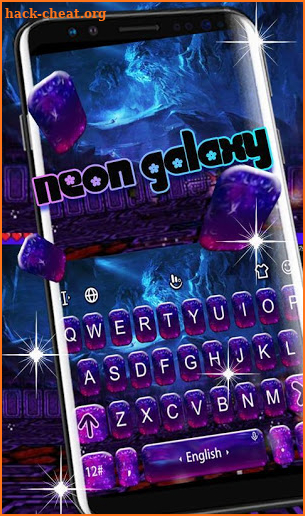Purple Neon Galaxy Keyboard Theme screenshot