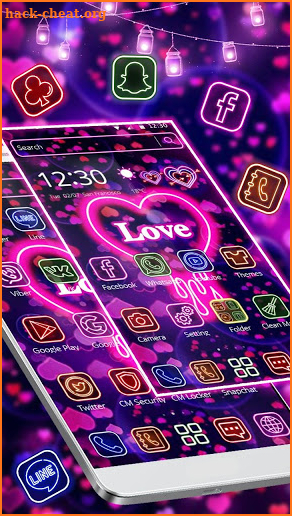 Purple Neon Love Theme screenshot