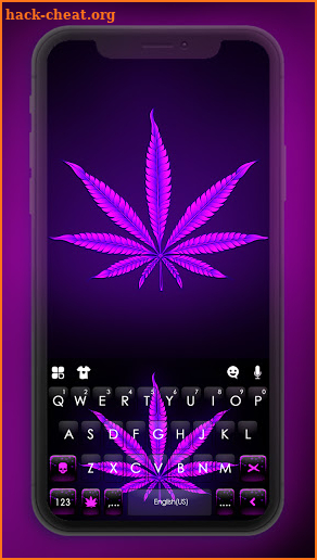 Purple Neon Weed Keyboard Background screenshot