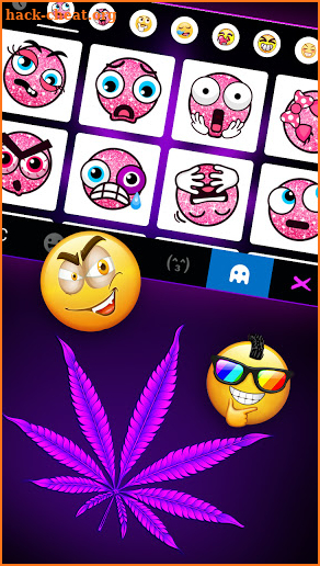 Purple Neon Weed Keyboard Background screenshot