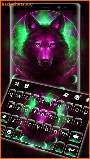Purple Night Wolf Keyboard Background screenshot