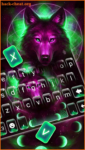 Purple Night Wolf Keyboard Background screenshot