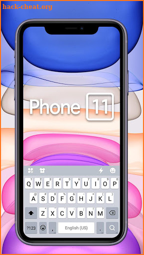 Purple Phone 11 Keyboard Theme screenshot