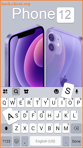 Purple Phone 12 Keyboard Background screenshot
