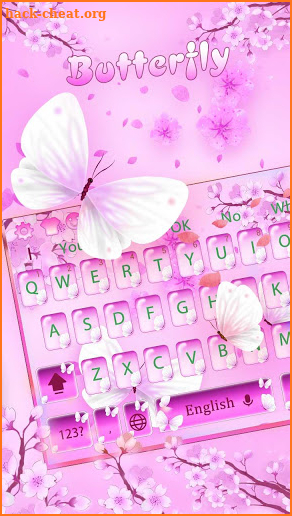 Purple Pink Butterfly Keyboard screenshot