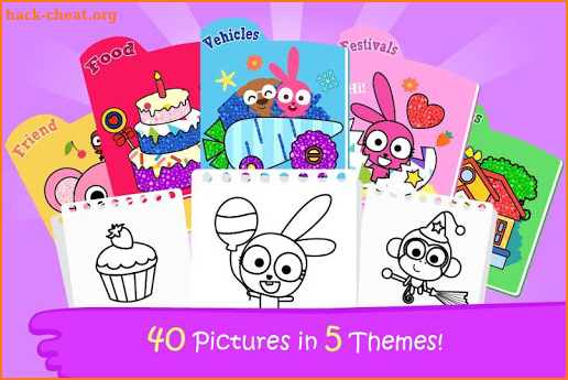 Purple Pink Coloring Book-Kids Painting Game screenshot