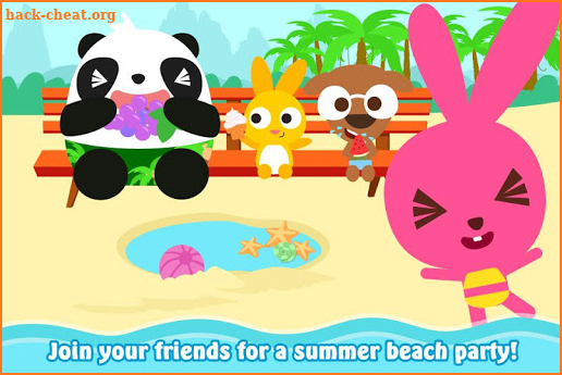 Purple Pink Summer Beach-Kids Party Education App screenshot