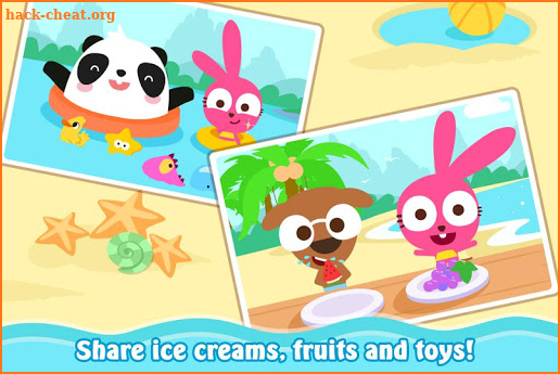 Purple Pink Summer Beach-Kids Party Education App screenshot