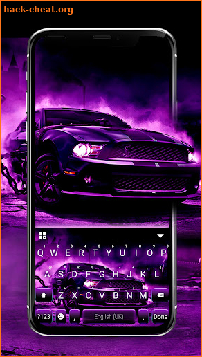 Purple Race Car Keyboard Theme screenshot