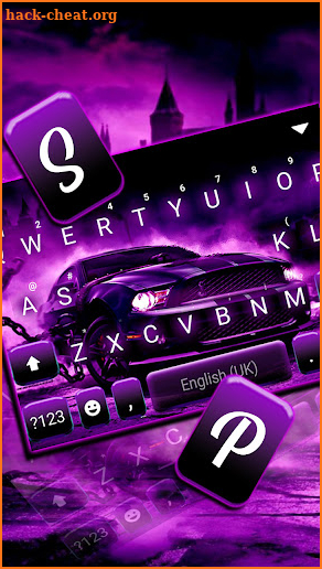 Purple Race Car Keyboard Theme screenshot