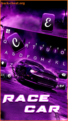 Purple Race Car Keyboard Theme screenshot