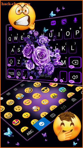 Purple Rose Bouquet Keyboard Background screenshot