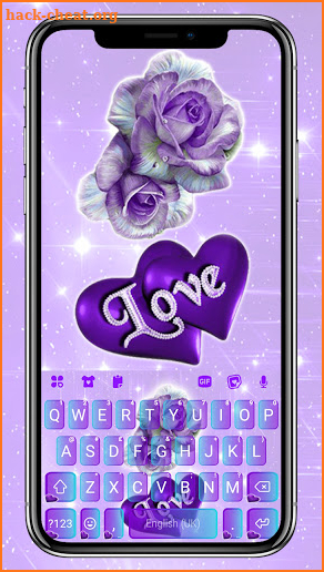 Purple Rose Love Keyboard Background screenshot