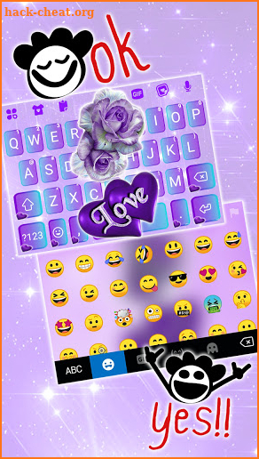 Purple Rose Love Keyboard Background screenshot