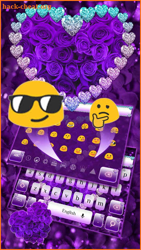 Purple Roses Diamonds Keyboard screenshot