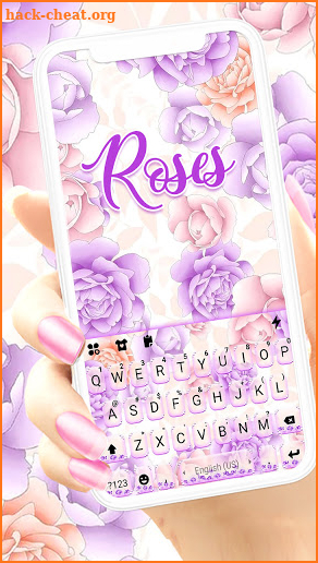 Purple Roses Keyboard Background screenshot