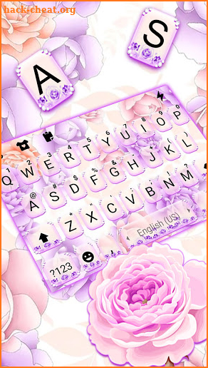 Purple Roses Keyboard Background screenshot