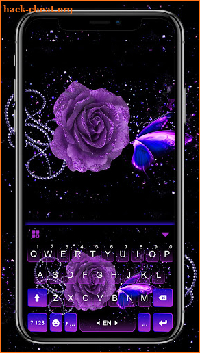 Purple Rosy Black Keyboard Background screenshot