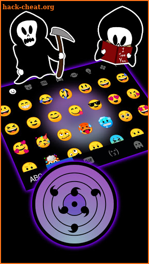 Purple Sharingan Keyboard Background screenshot