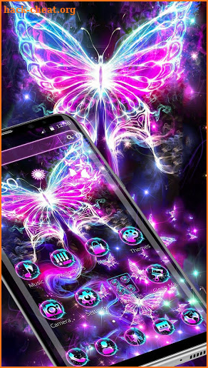 Purple Shine Neon Butterfly Theme screenshot