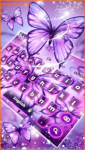Purple Shiny Butterfly Keyboard screenshot