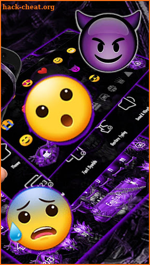 Purple Skull Horn Keyboard Theme screenshot