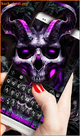 Purple Skull Horns Keyboard Theme screenshot