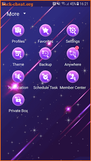 Purple Starry Sky Skin for Next SMS screenshot