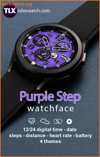 Purple Step Watch Face screenshot
