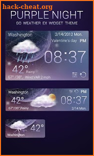 PURPLENIGHT THEME GO WEATHEREX screenshot
